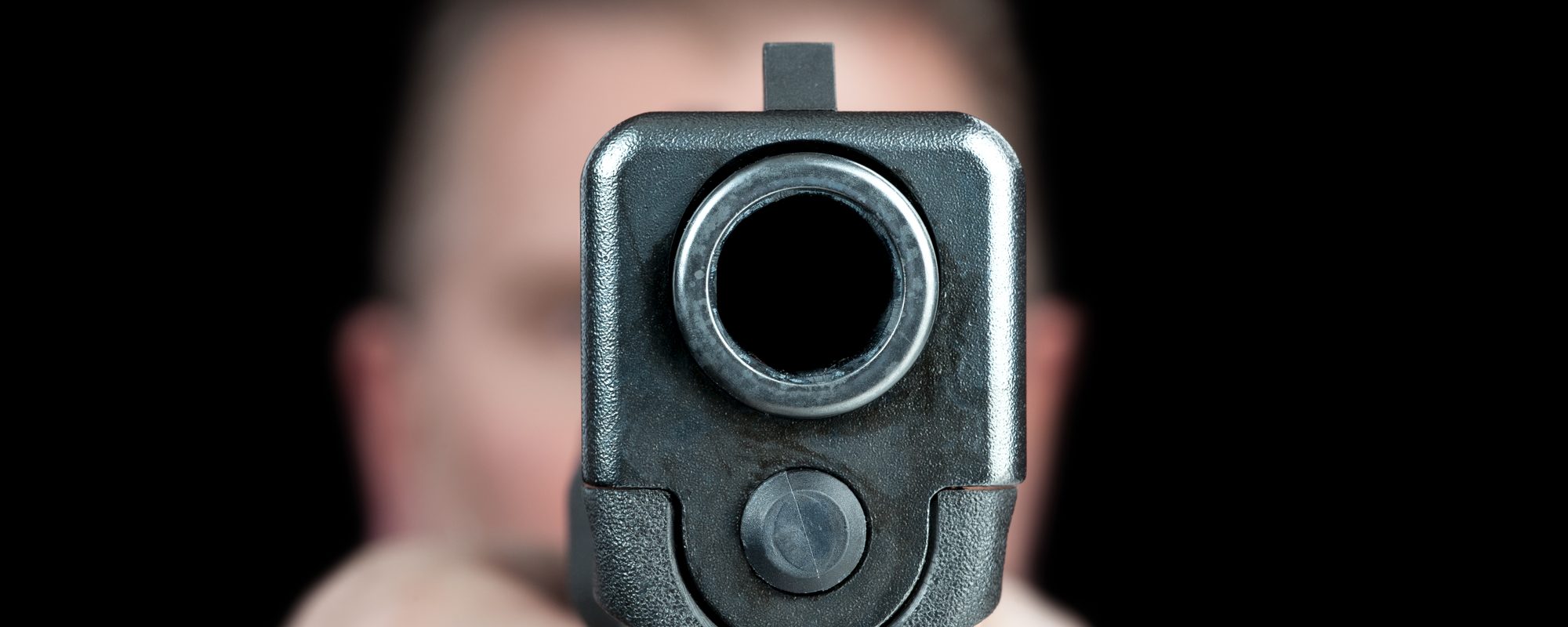 Man dodges headshot from large caliber pistol